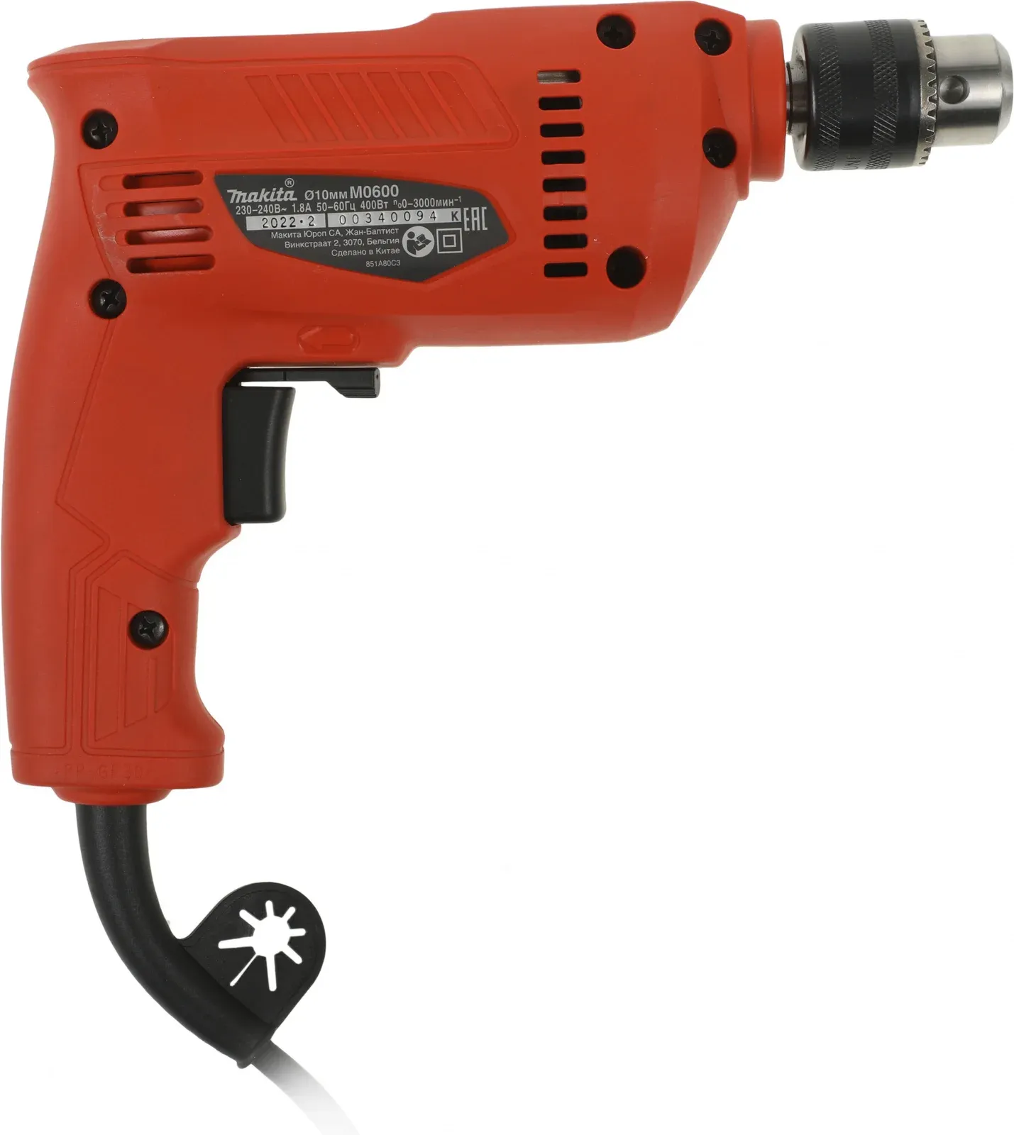 Дрель безударная Makita M0600 350Вт ключевой реверс - фото 3