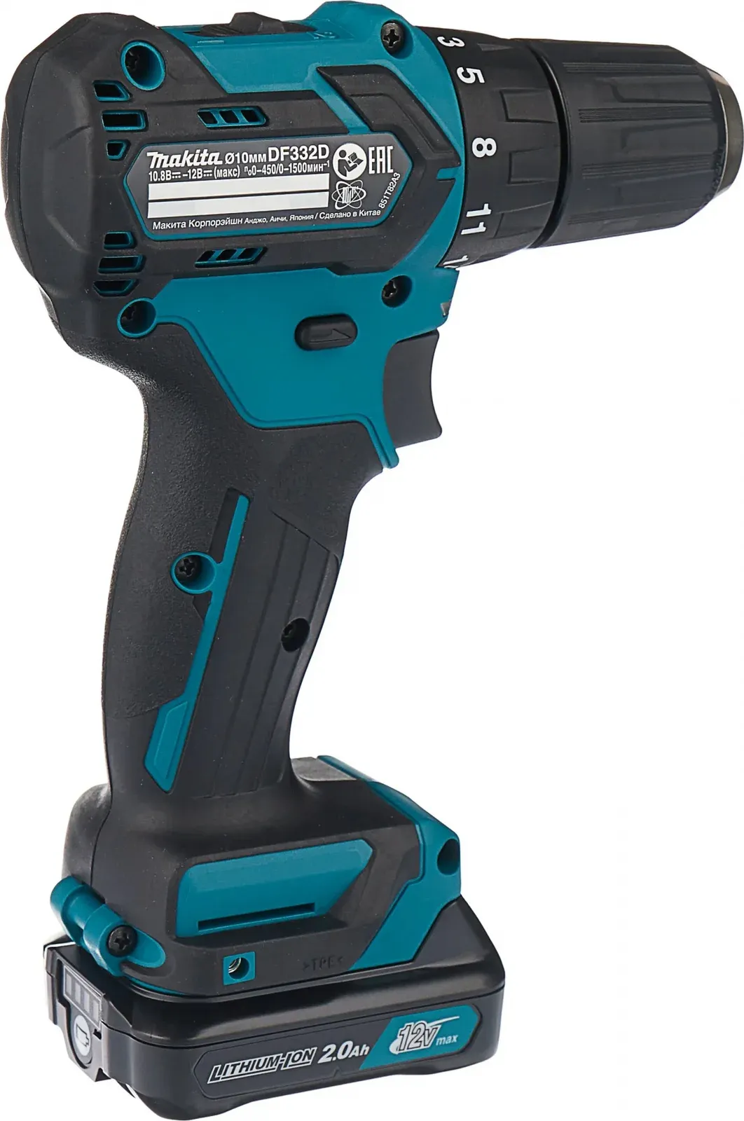 Дрель-шуруповерт Makita DF332DWAE аккум. патрон:быстрозажимной кейс в комплекте - фото 2