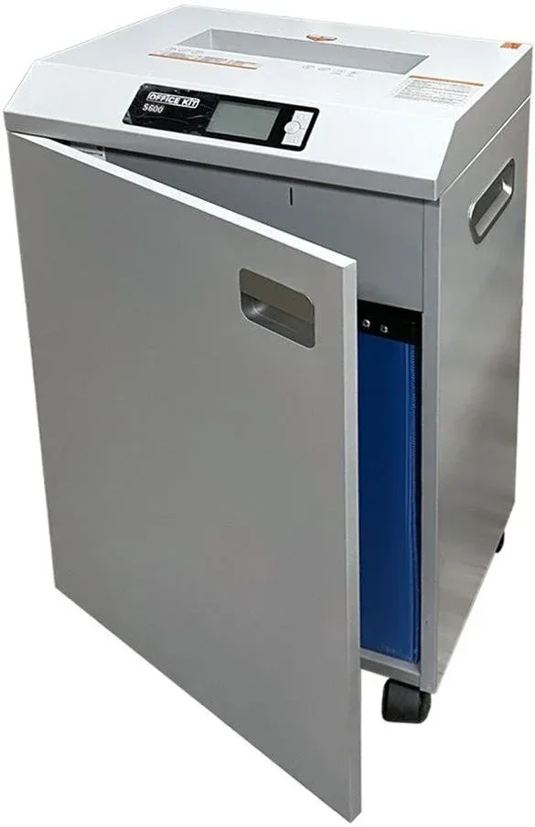 Шредер Office Kit S600 3,9 серый секр.Р-2 ленты 40лист. 60лтр. скрепки скобы пл.карты CD - фото 2