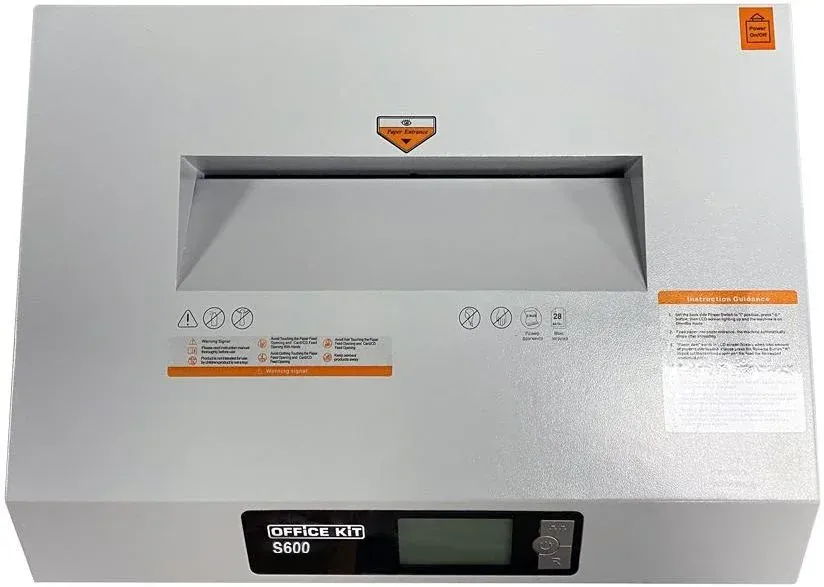 Шредер Office Kit S600 3,9 серый секр.Р-2 ленты 40лист. 60лтр. скрепки скобы пл.карты CD - фото 6
