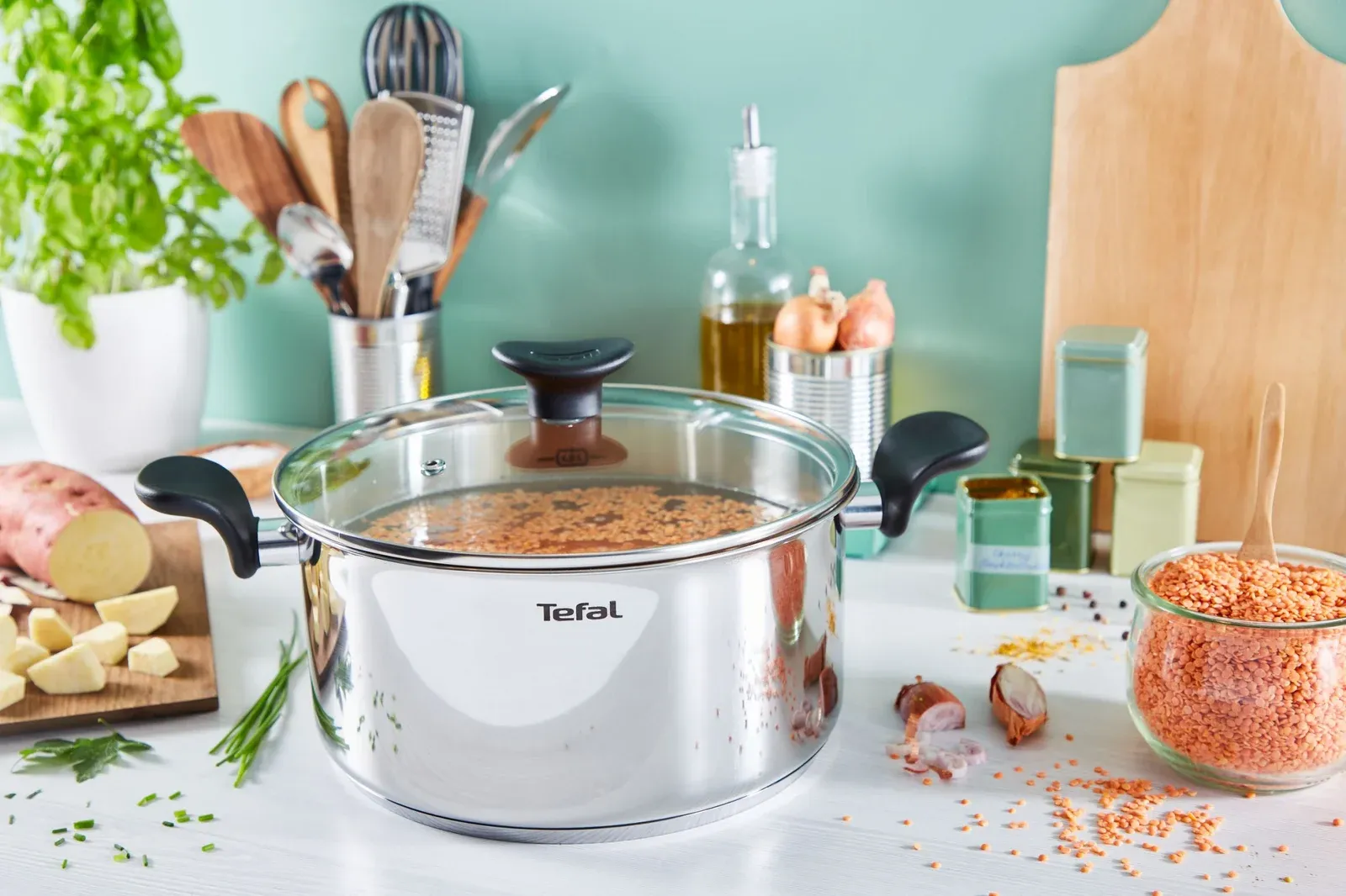 Кастрюля Tefal Primary E3084674 5.2л. d=24см с крышкой стальной 2100120958, 5.2 л - фото 4