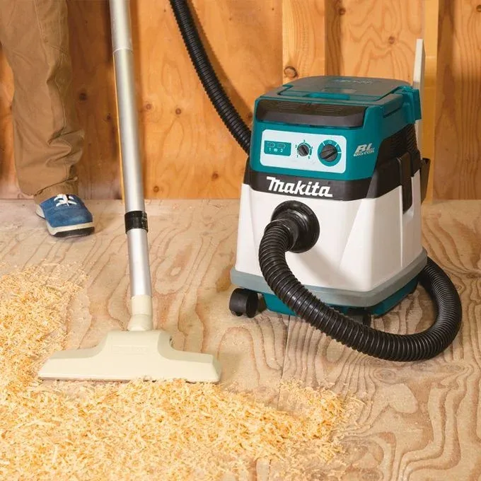 Строительный пылесос Makita DVC150LZ уборка: сухая/влажная белый - фото 5