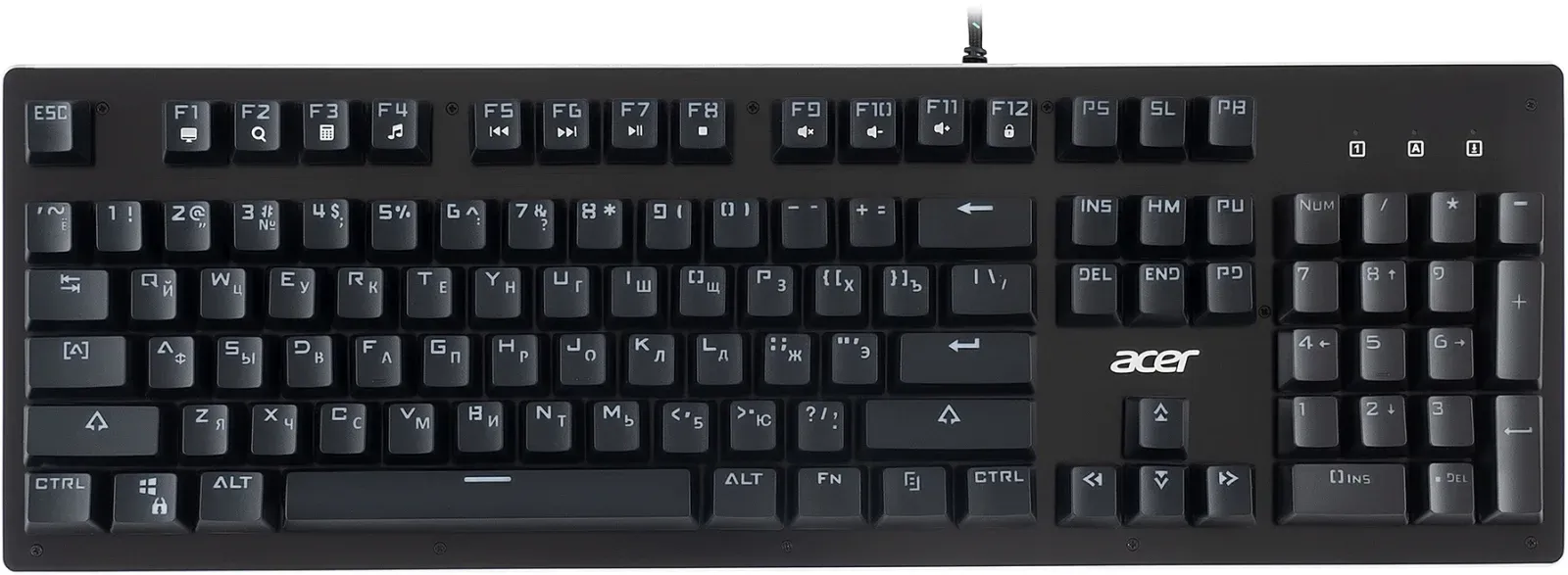 Клавиатура Acer OKW127 механическая черный USB Multimedia for gamer LED ZL.KBDEE.00H кабель 1.8м - фото 2