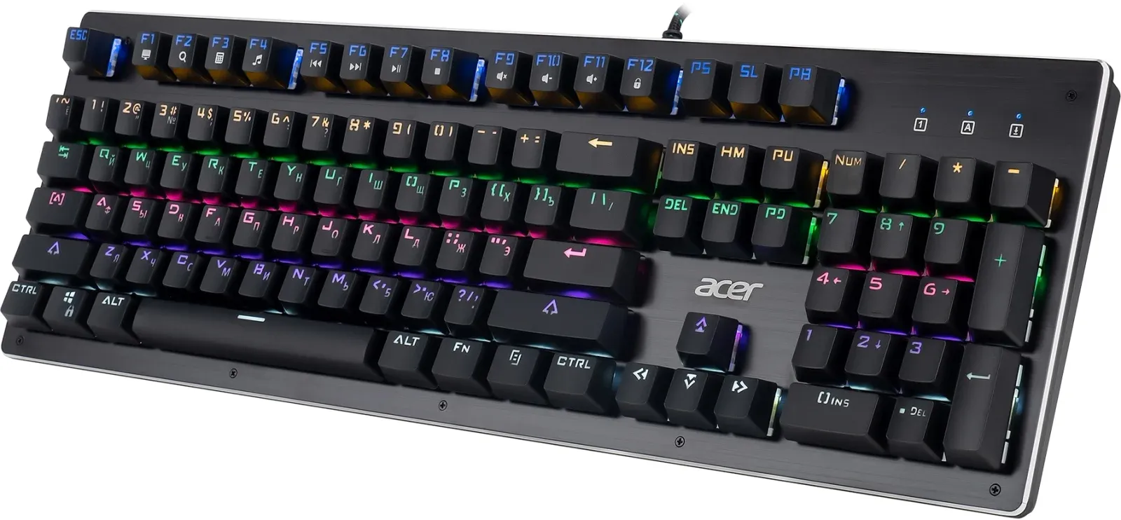 Клавиатура Acer OKW127 механическая черный USB Multimedia for gamer LED ZL.KBDEE.00H кабель 1.8м - фото 5
