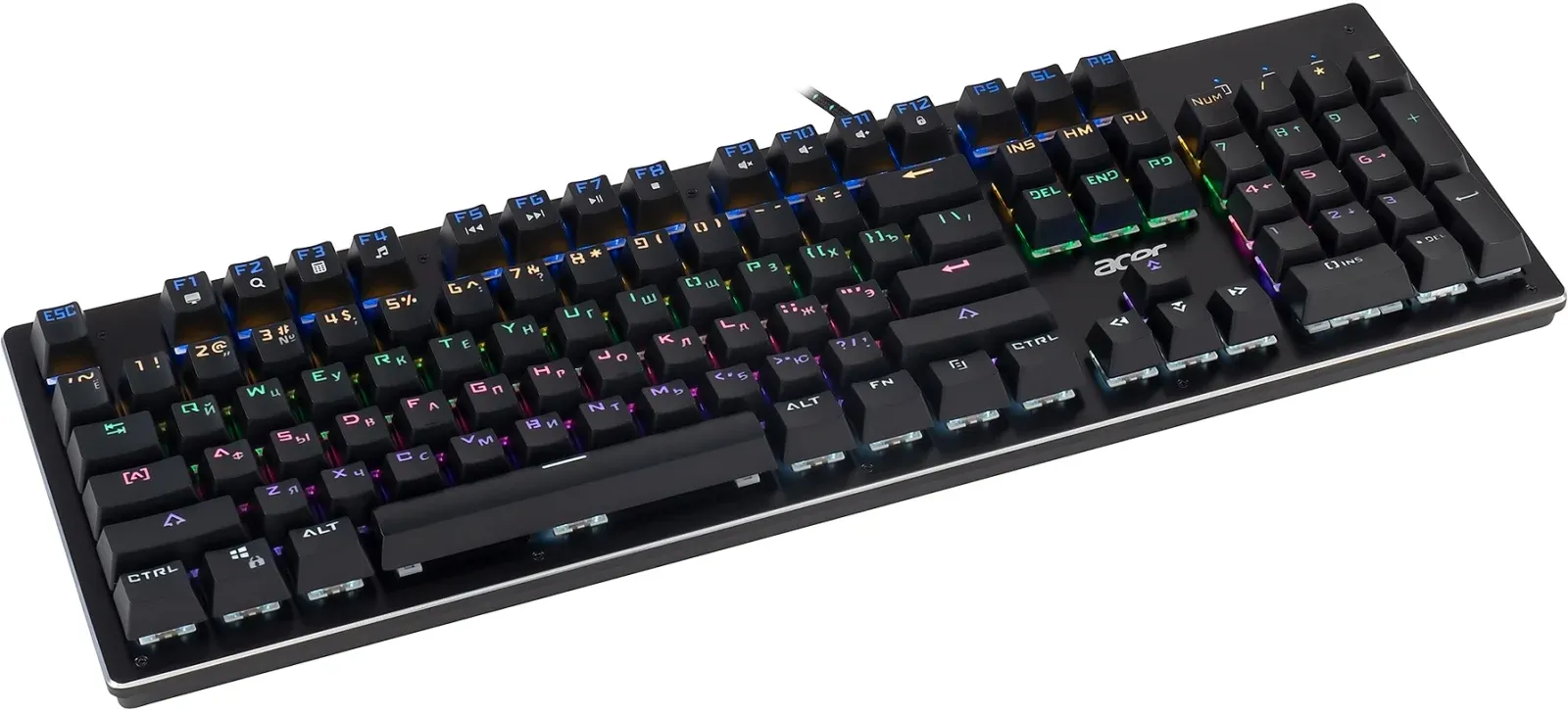 Клавиатура Acer OKW127 механическая черный USB Multimedia for gamer LED ZL.KBDEE.00H кабель 1.8м - фото 7