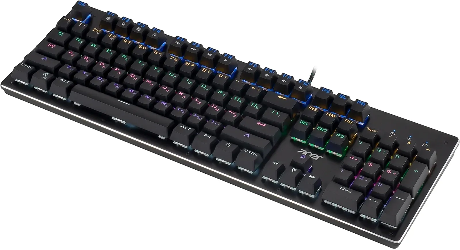 Клавиатура Acer OKW127 механическая черный USB Multimedia for gamer LED ZL.KBDEE.00H кабель 1.8м - фото 8