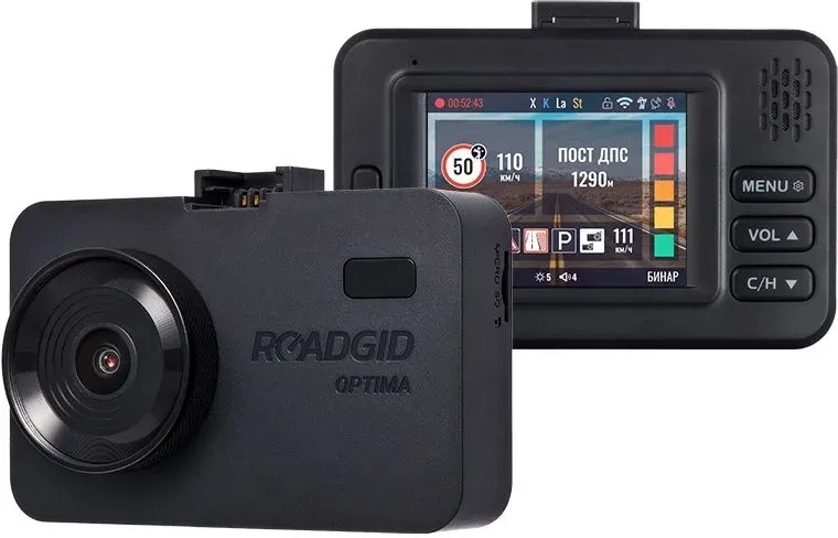 Видеорегистратор с радар-детектором Roadgid Optima GT черный 2Mpix 1080x1920 1080p 135гр. GPS MSTAR 8339 - фото 2