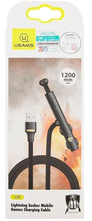 Кабель USAMS-U39 УТ000019993 USB m-Lightning m 1м черный - фото 3