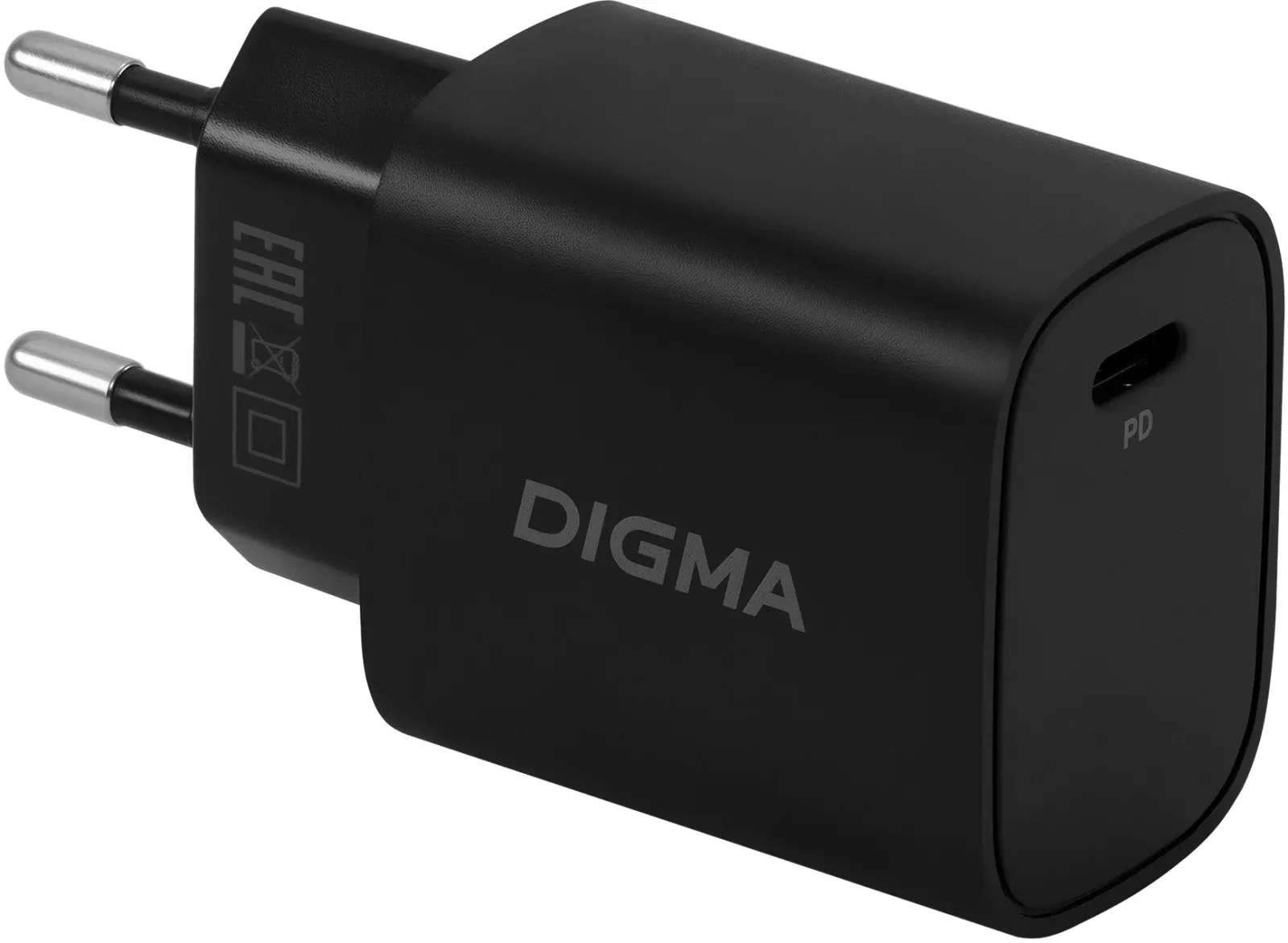 Сетевое зар./устр. Digma DGW2C 20W 3A PD USB-C универсальное черный DGW2C0F010BK - фото 4