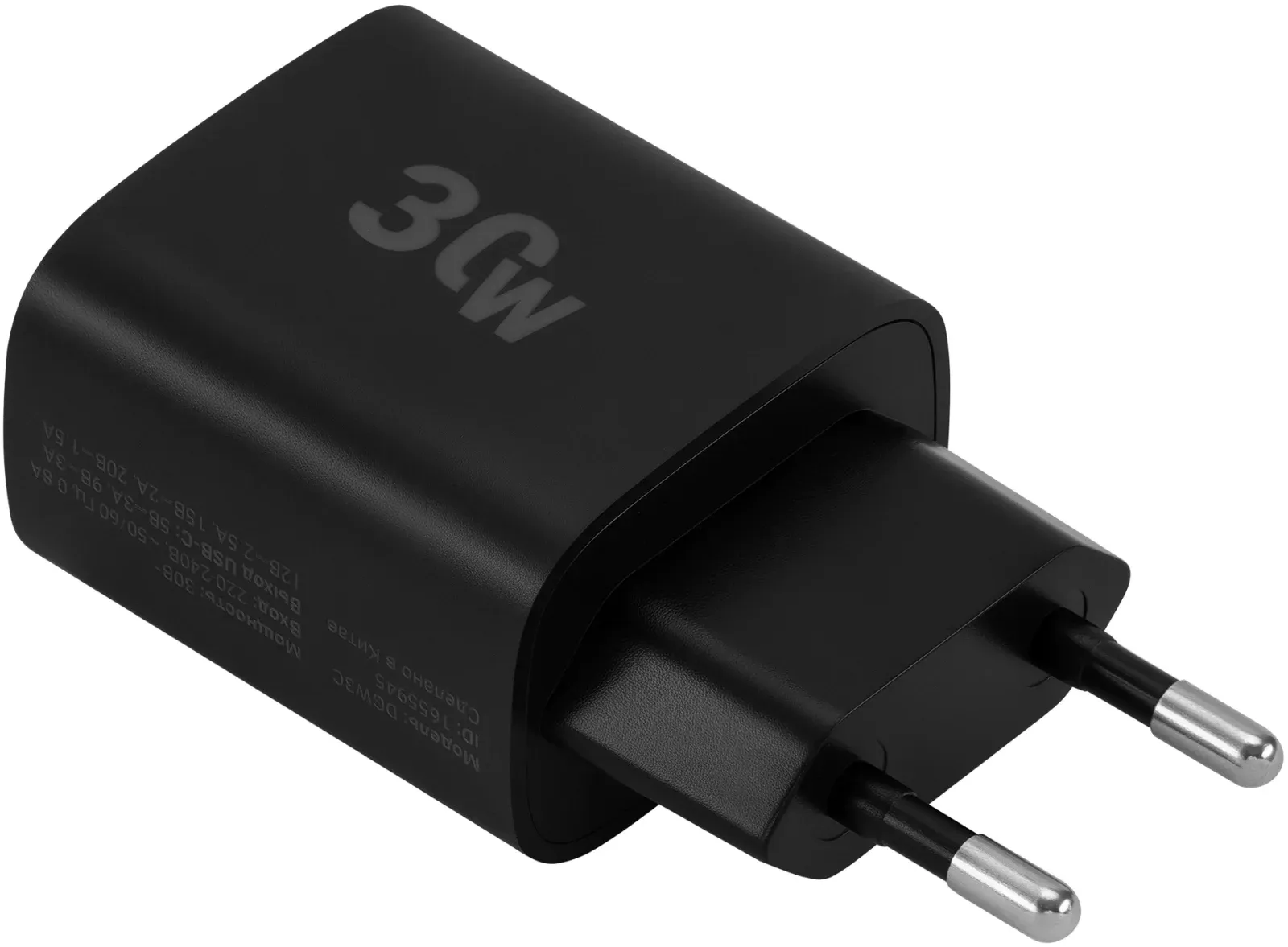 Сетевое зар./устр. Digma DGW3C 30W 3A PD USB-C универсальное черный DGW3C0F010BK