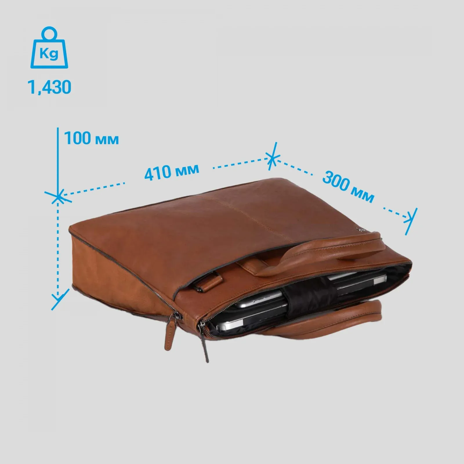 Деловая сумка Piquadro Black Square CA4021B3/TM с отделением для ноутбука 15.6 темно-коричневая натур.кожа - фото 8