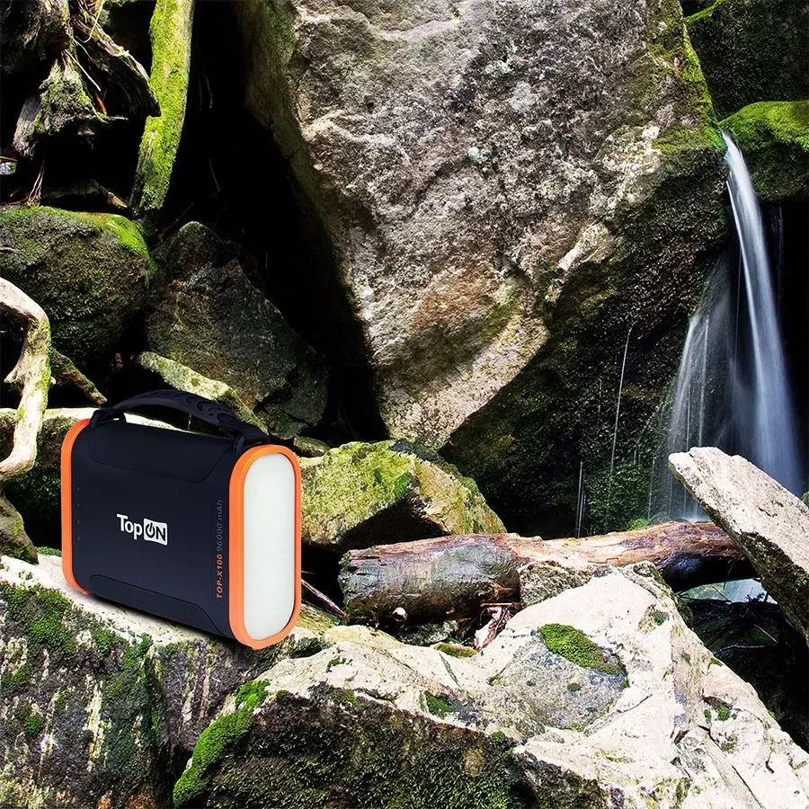 Электростанция портативная TopON TOP-X100 96000mAh 3A QC3.0 3xUSB черный/оранжевый чехол в комплекте 102705 - фото 3