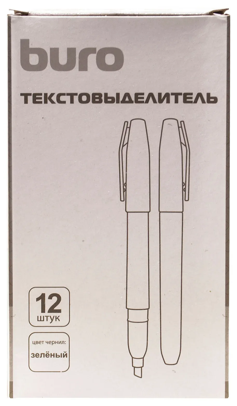 Текстовыделитель Buro Base скошенный пиш. наконечник 1-4мм зеленый коробка - фото 3