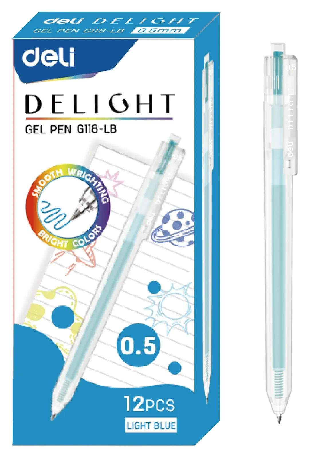Гелевые ручки DELI EG118-LB - фото 1