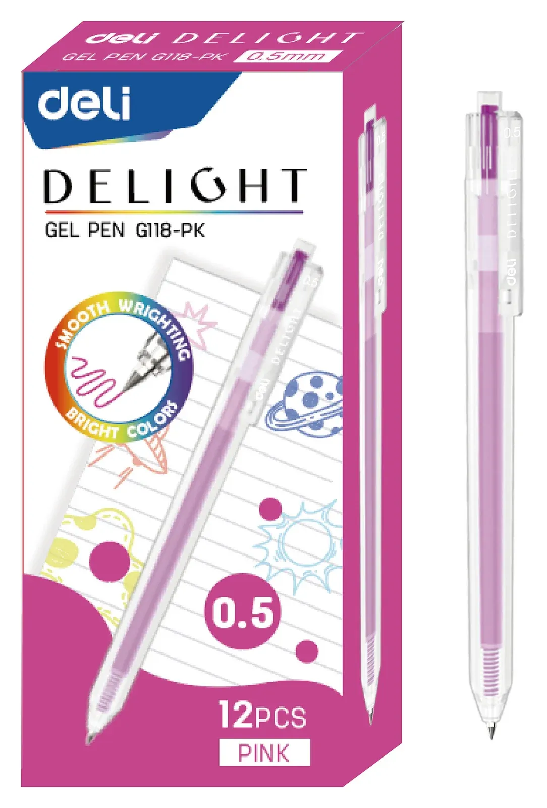 Гелевые ручки DELI EG118-PK - фото 1