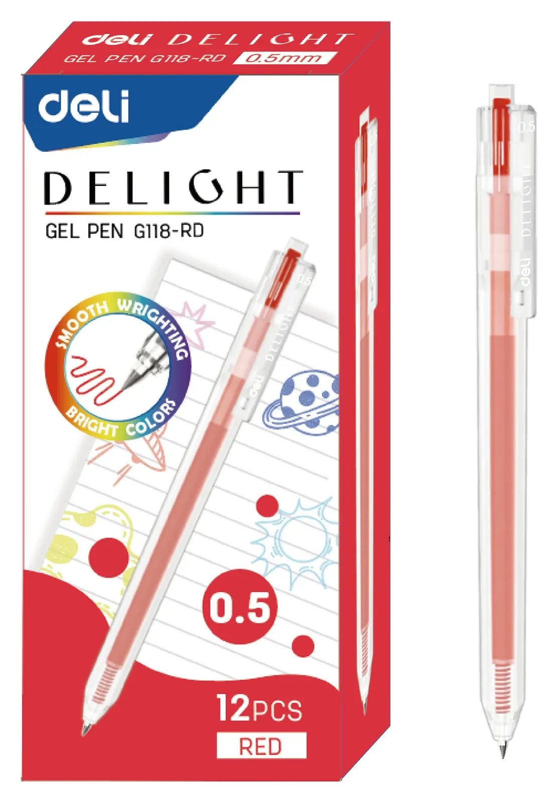 Гелевые ручки DELI EG118-BK - фото 1