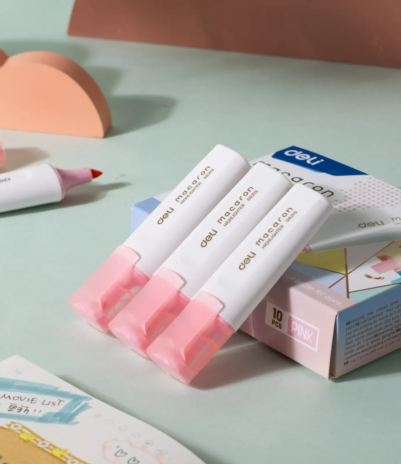 Текстовыделитель Deli ES621Spink Macaron скошенный пиш. наконечник 1-5мм розовый - фото 4