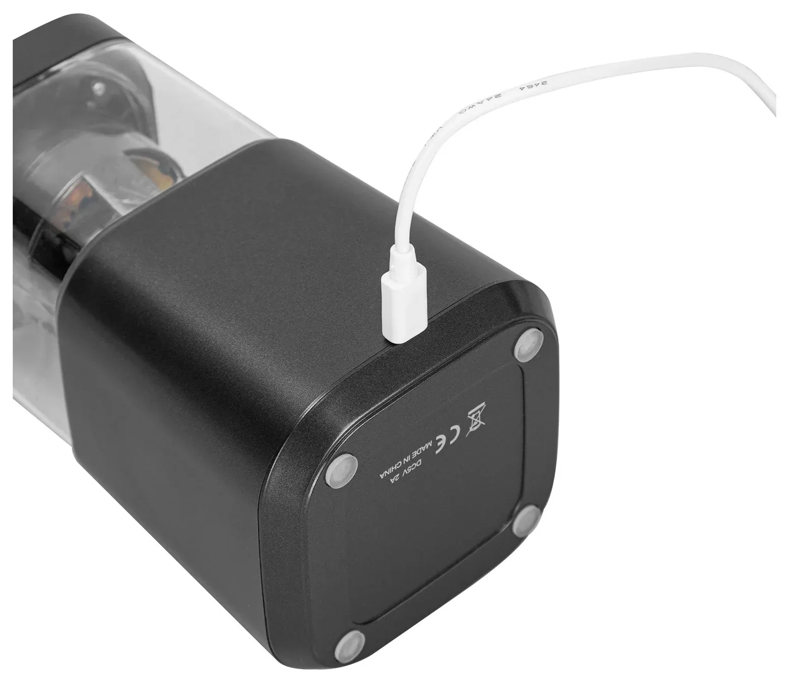 Точилка для карандашей электрическая Deli E71203-GY 1 отверстие пластик темно-серый батарея - фото 2