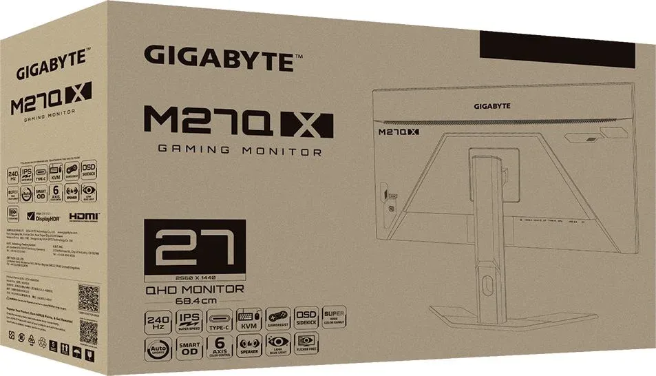 Монитор Gigabyte 27 M27Q X черный IPS LED 0.5ms 16:9 HDMI M/M полуматовая HAS 350cd 178гр/178гр 2560x1440 240Hz FreeSync Premium DP 2K USB 5.2кг - фото 6