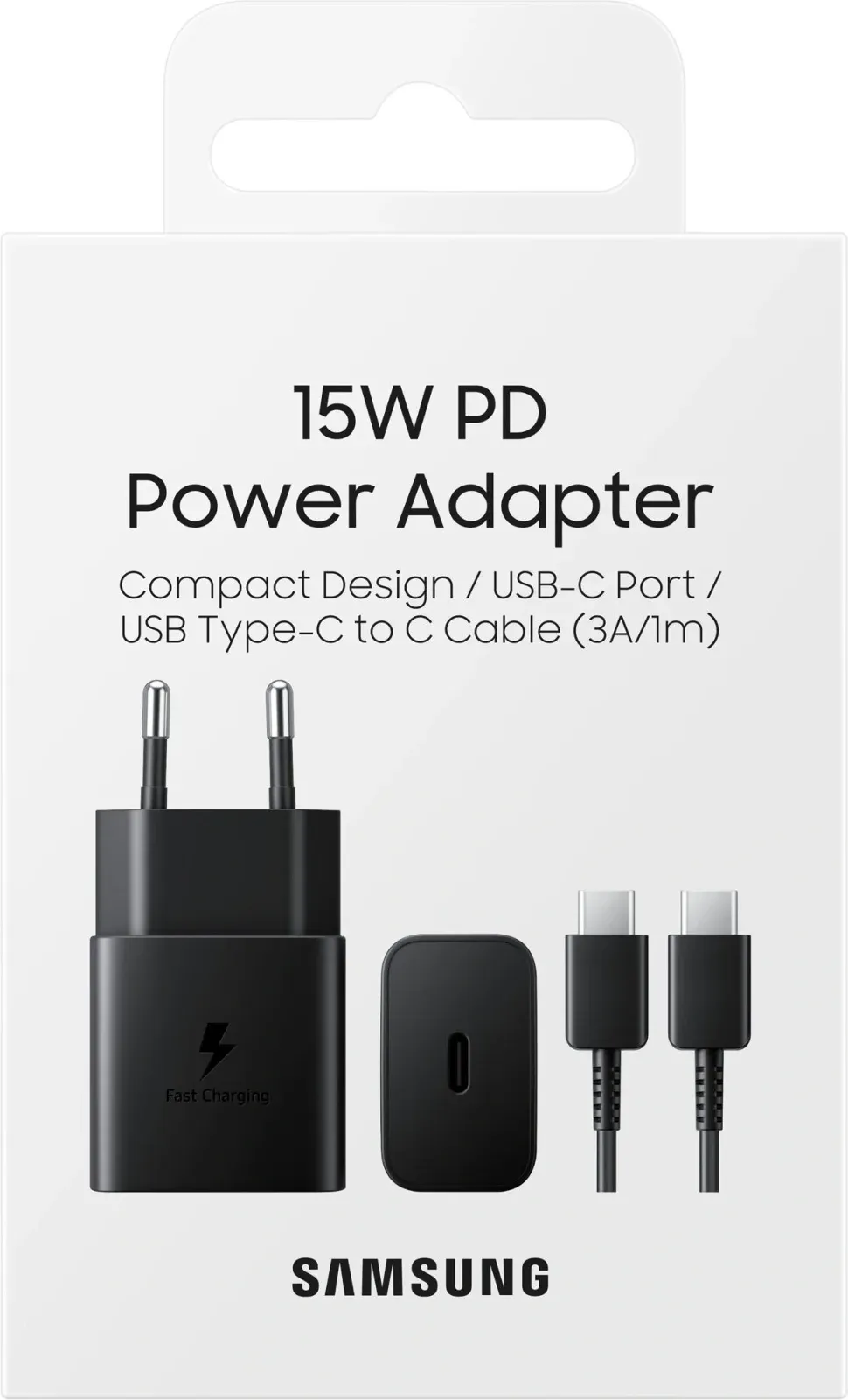 Сетевое зар./устр. Samsung EP-T1510X 15W 2A+1.67A PD USB Type-C для Samsung черный EP-T1510XBEGRU - фото 1