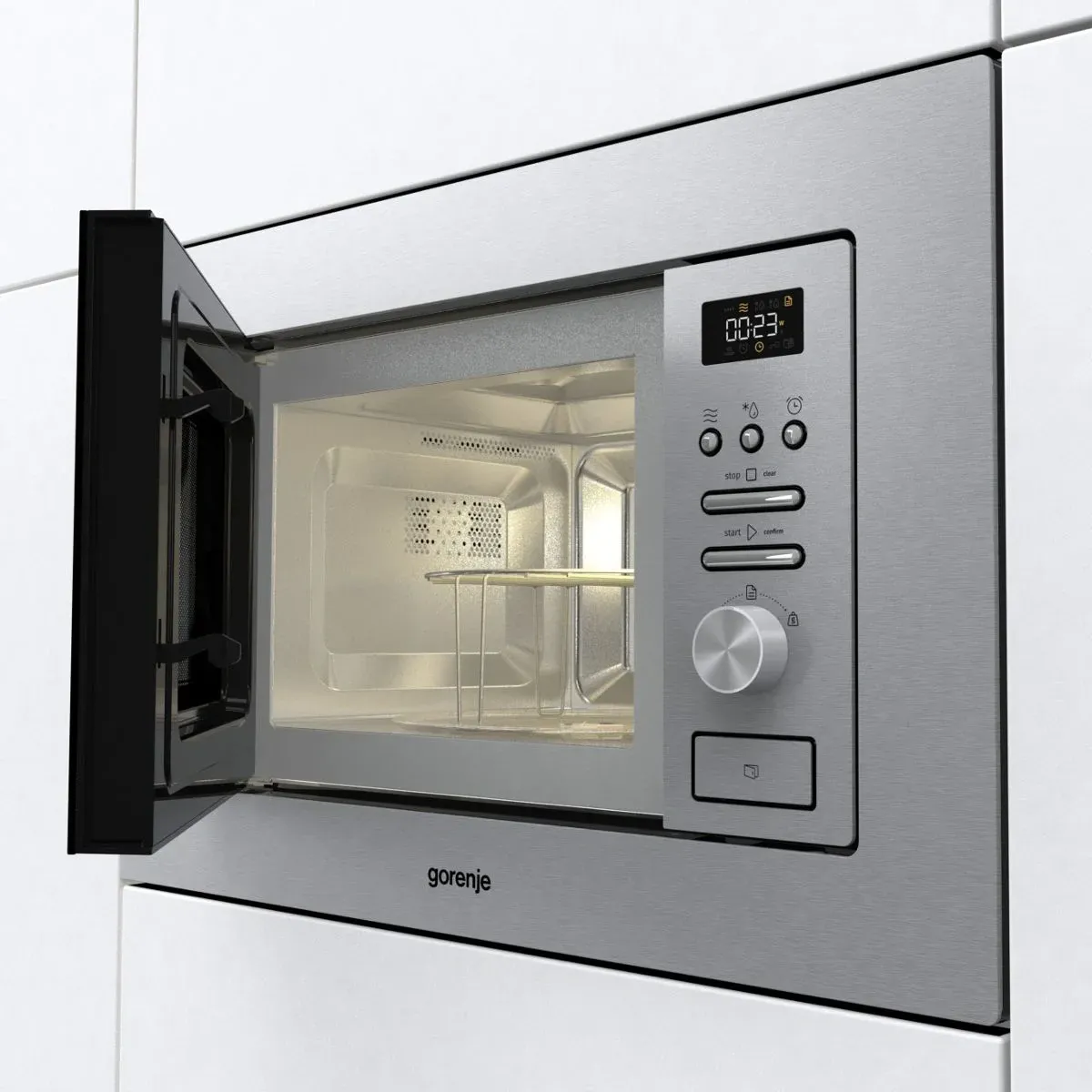 Микроволновая печь Gorenje BM201AG1X 20л. 800Вт нержавеющая сталь встраиваемая, 20 л - фото 4