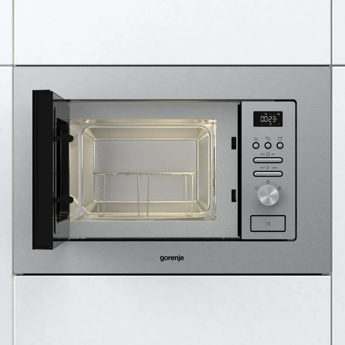 Микроволновая печь Gorenje BM201AG1X 20л. 800Вт нержавеющая сталь встраиваемая, 20 л - фото 5
