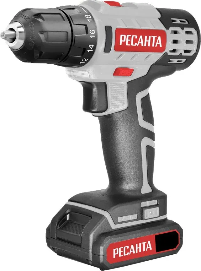 Дрель-шуруповерт Ресанта ДА-50Л2-18А аккум. патрон:быстрозажимной кейс в комплекте 75/14/9 - фото 1