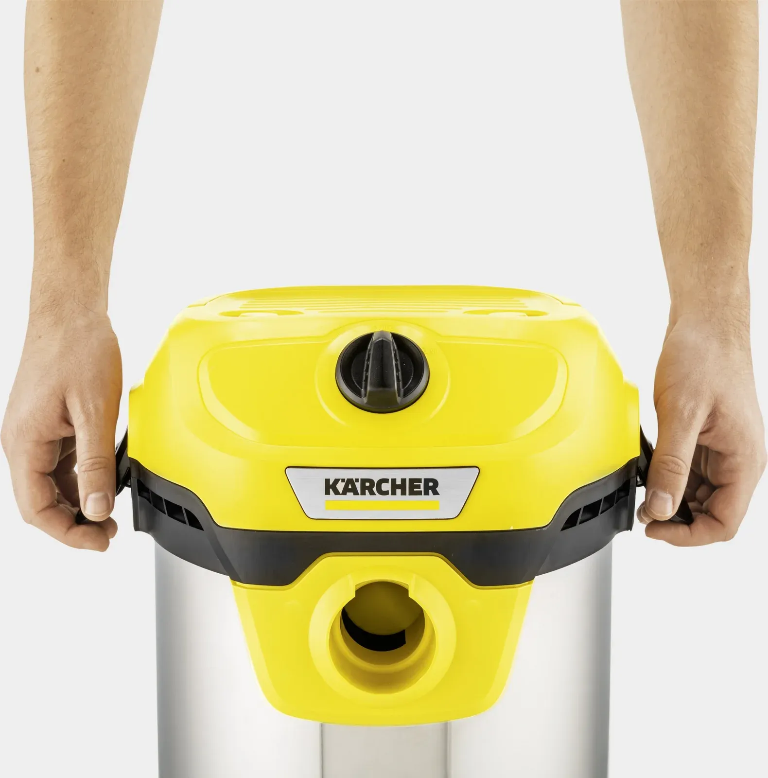 Строительный пылесос Karcher WD 2 Plus S V-15/4/18 1000Вт уборка: сухая/влажная/выдув/сбор воды желтый - фото 2