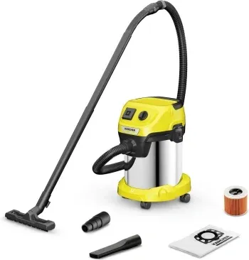 Строительный пылесос Karcher WD 3 P S V-17/4/20 1000Вт уборка: сухая/влажная/выдув/сбор воды желтый - фото 7
