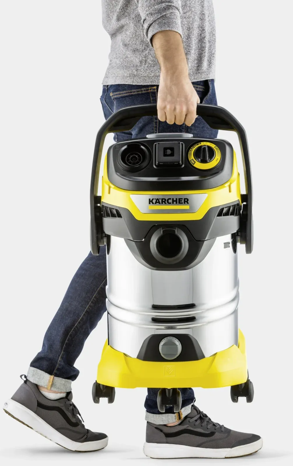 Строительный пылесос Karcher WD 6 P S V-30/6/22/T 1300Вт уборка: сухая/влажная/выдув/сбор воды желтый - фото 2