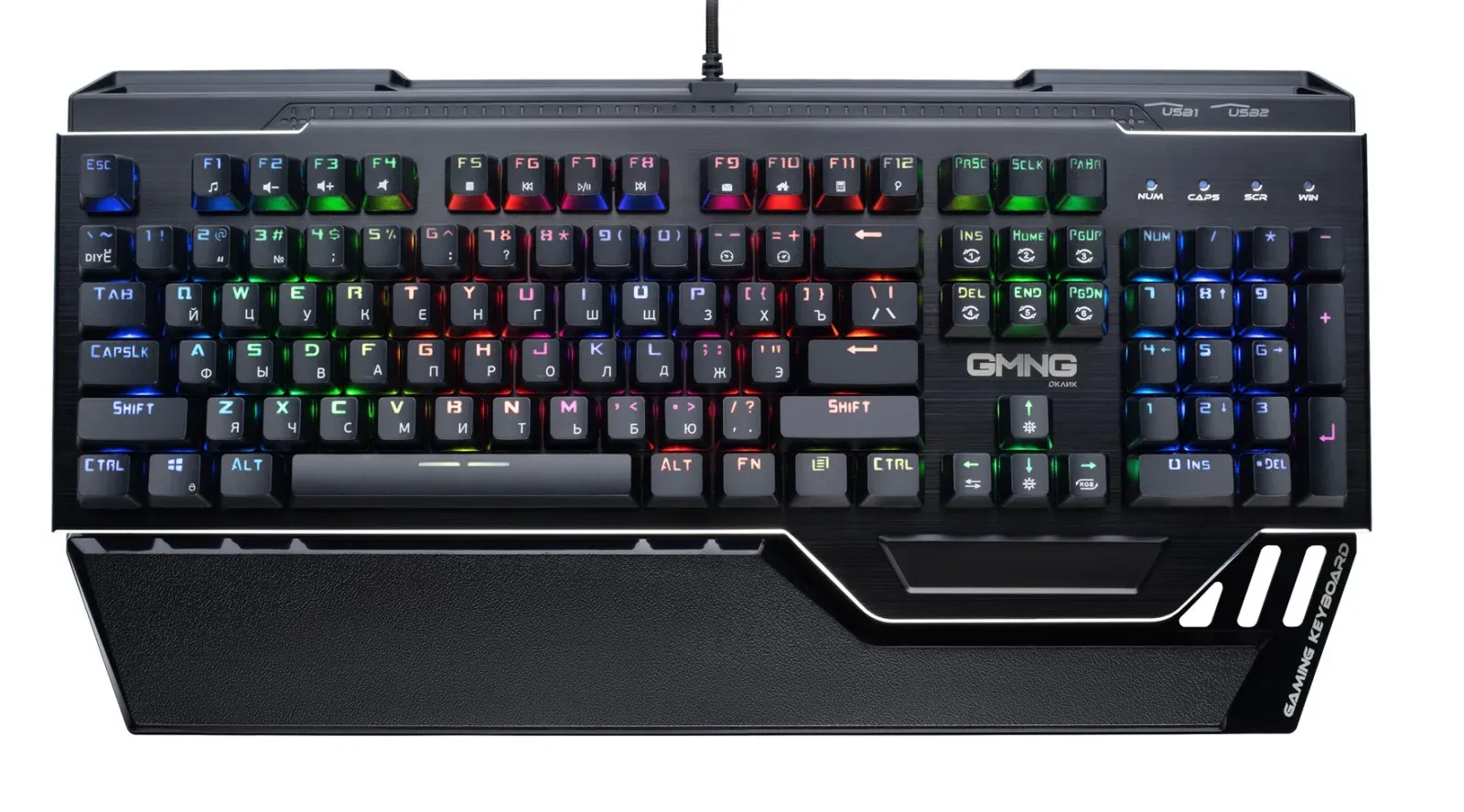 Клавиатура GMNG 985GK механическая черный USB Multimedia for gamer LED подставка для запястий 1677413 кабель 1.8м - фото 2