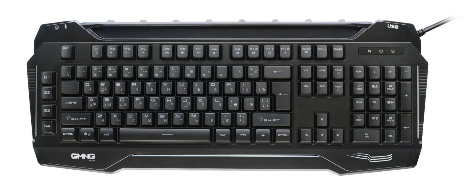 Клавиатура GMNG 975GK черный USB Multimedia for gamer LED 1677429 кабель 1.8м - фото 2