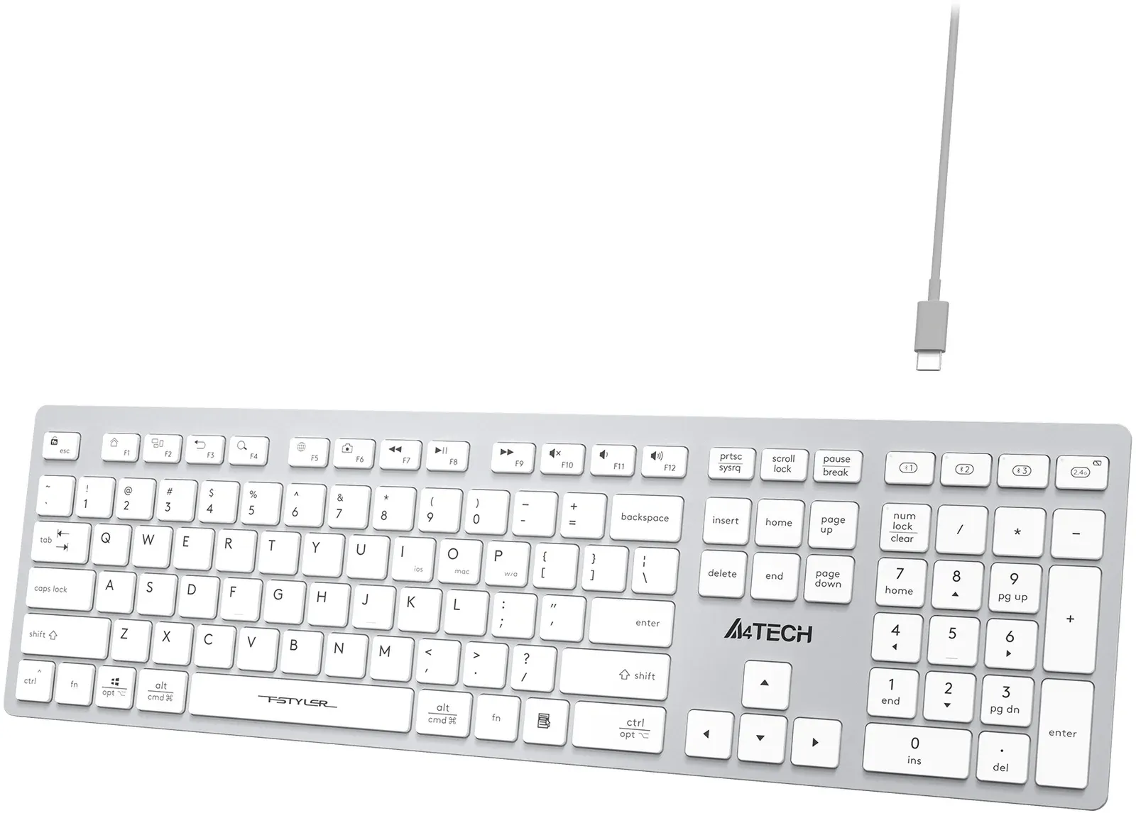 Клавиатуры A4TECH FBX50C белый - фото 2