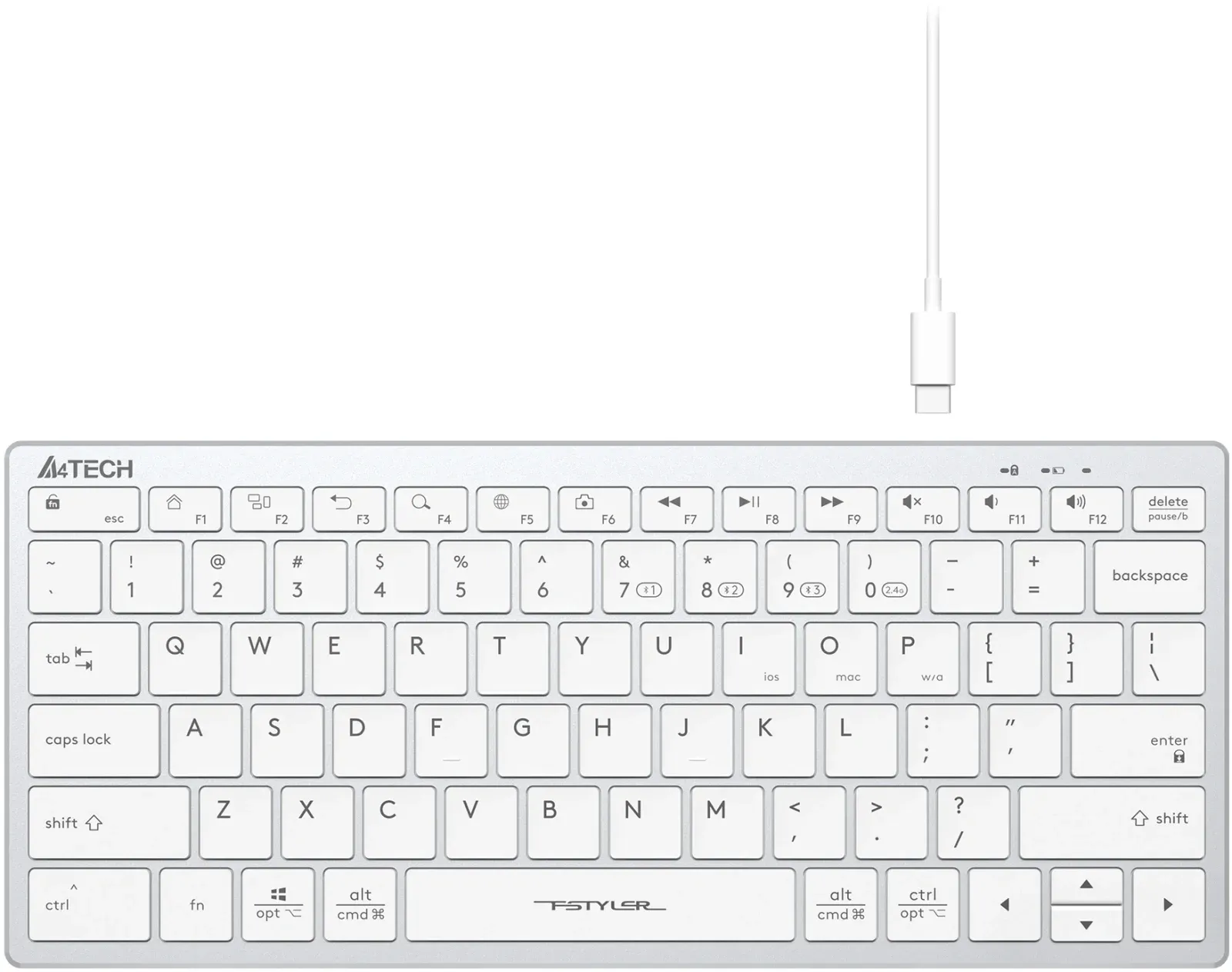 Клавиатуры A4TECH FBX51C белый - фото 2