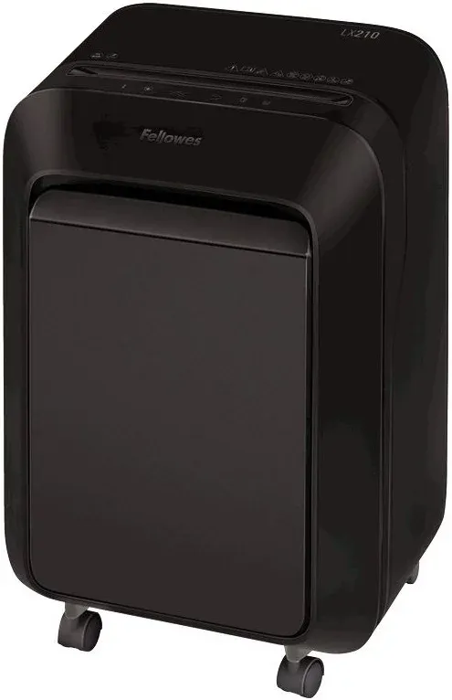 Шредер Fellowes PowerShred LX210 черный секр.P-4 фрагменты 16лист. 23лтр. скрепки скобы пл.карты - фото 4