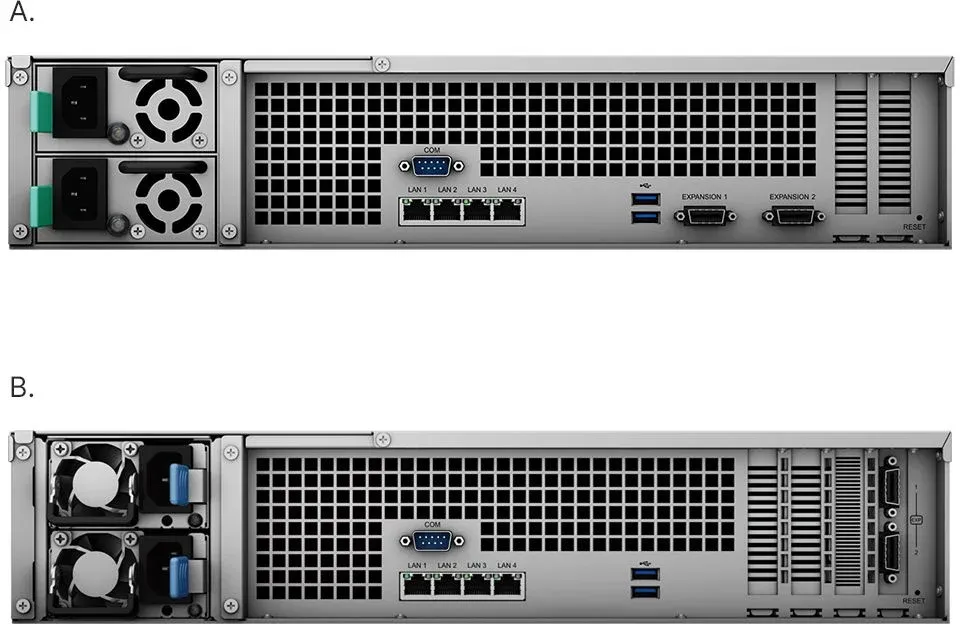 Сетевое хранилище NAS Synology Original RS3621RPXS 12-bay стоечный Xeon D-1531, черный - фото 3