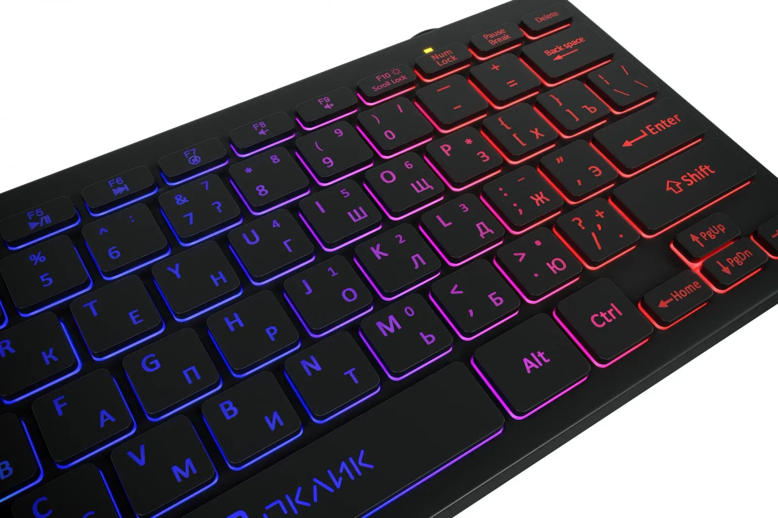 Клавиатура Оклик 300S черный USB slim LED 1696461 кабель 1.6м - фото 7