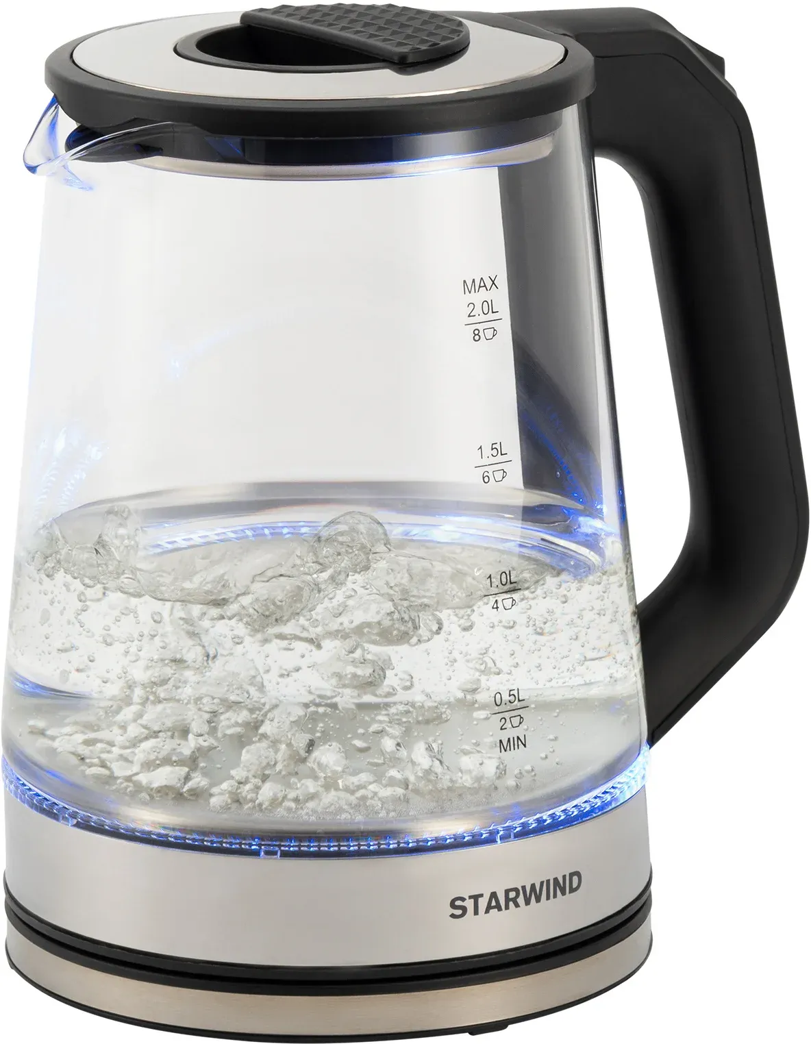 Чайник электрический Starwind SKG5778 2л. 2000Вт черный/прозрачный корпус: стекло - фото 8