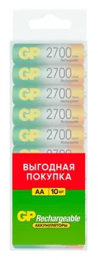 Аккумулятор GP 270AAHC AA NiMH 2700mAh 10шт - фото 4