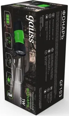 Фонарь ручной Gauss GFL103 черный 1Вт лам.:светодиод. GF103 - фото 8