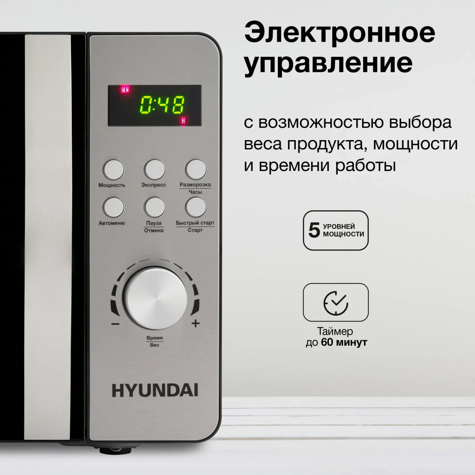 СВЧ HYUNDAI HYM-D2074, 20 л - фото 2