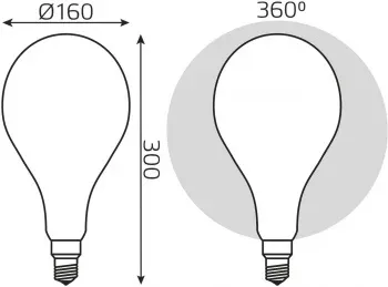 Лампа светодиодная Gauss Filament 179202210-D 10Вт цок.:E27 груша 220B св.свеч.бел.нейт. упак.:1шт - фото 7
