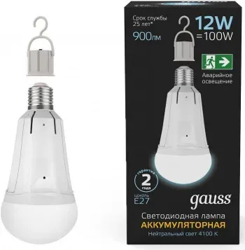 Лампа светодиодная Gauss 102002212 12Вт цок.:E27 груша 220B св.свеч.бел.нейт. упак.:1шт - фото 8