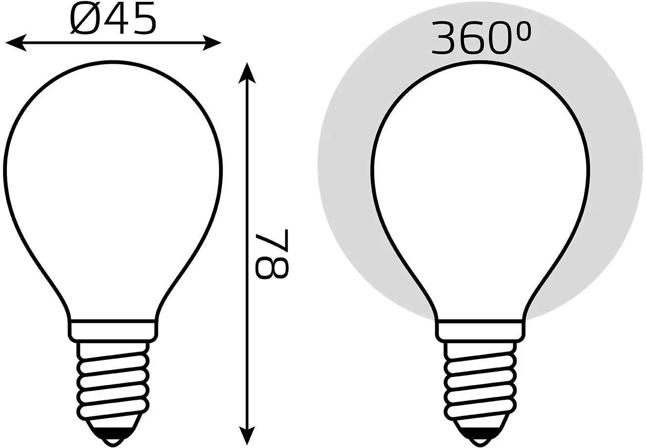 Лампа светодиодная Gauss Filament 105201109-D 9Вт цок.:E14 шар 220B св.свеч.бел.теп. упак.:10шт - фото 2