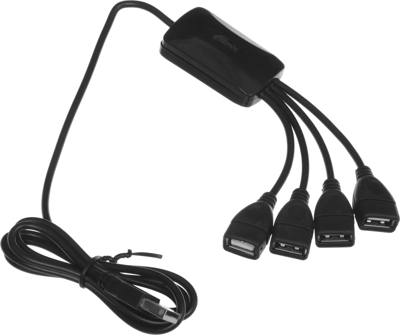 Разветвитель USB 2.0 Ritmix CR-2405 4порт. черный 15119259