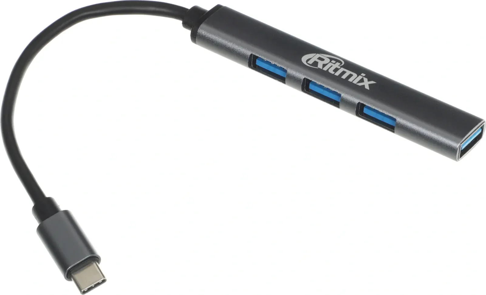 Разветвитель USB 3.0 Ritmix CR-4401 4порт. серый 80001491 - фото 2