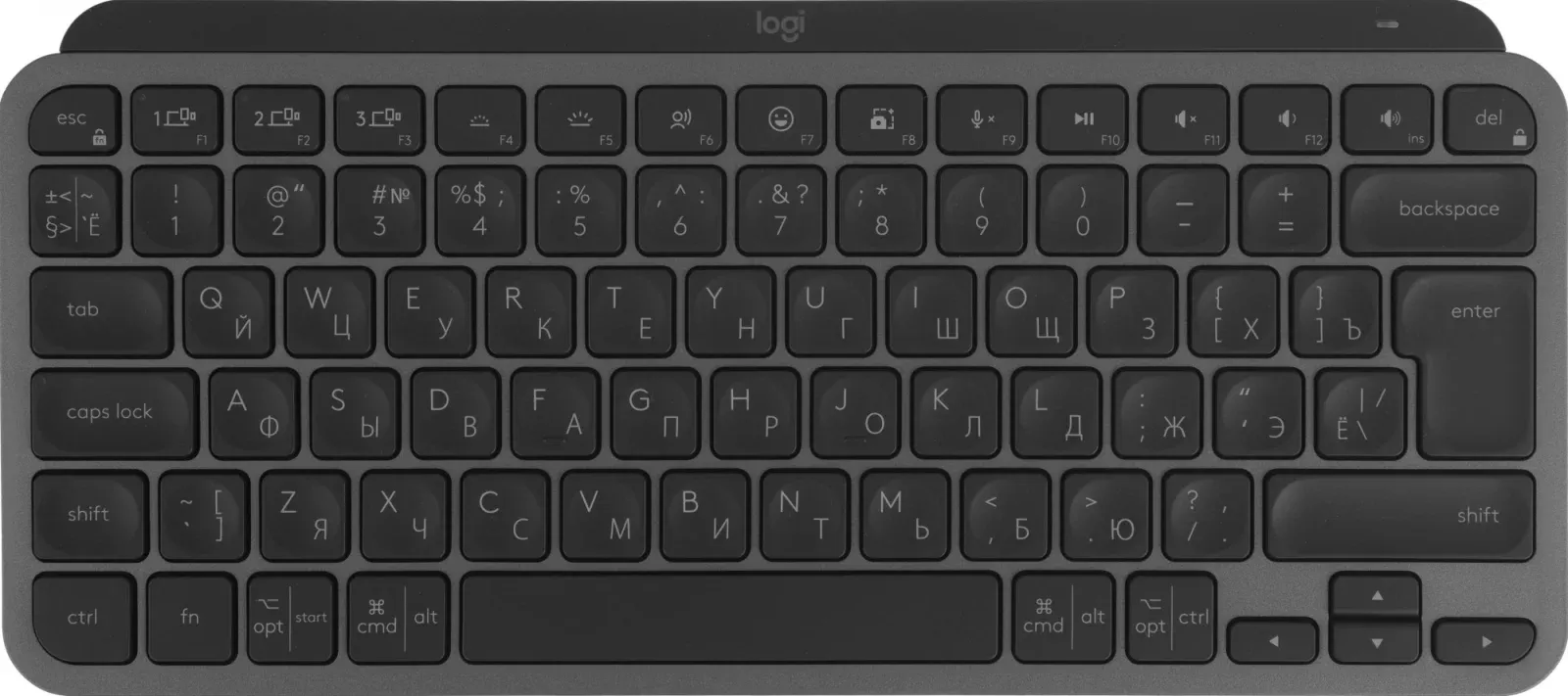Клавиатура Logitech MX Keys Mini темно-серый USB беспроводная BT/Radio LED 920-010501 - фото 1