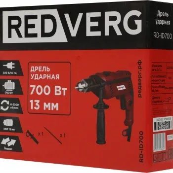 Дрель ударная RedVerg RD-ID700 700Вт ключевой реверс - фото 8
