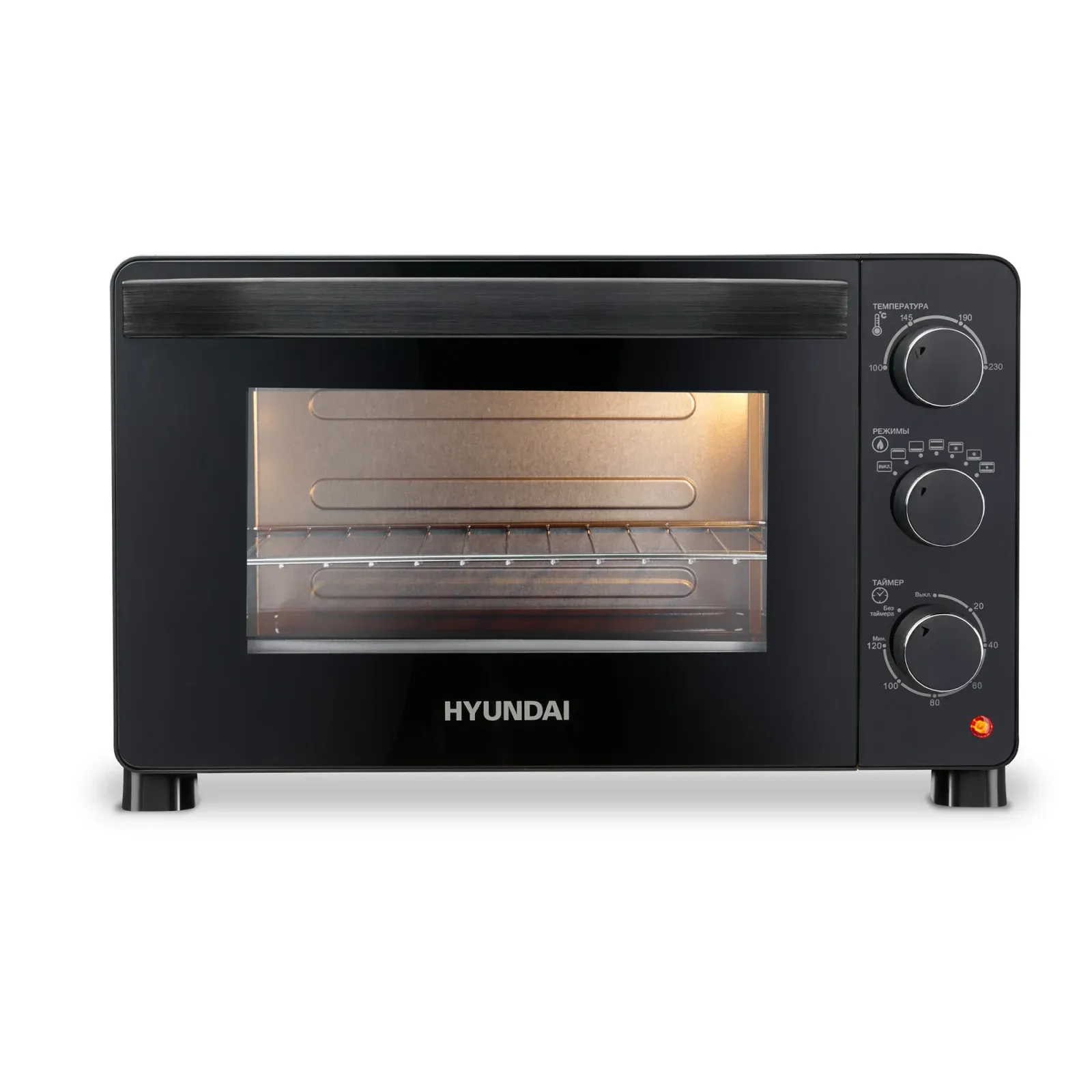 Мини-печь Hyundai MIO-HY080 23л. 1500Вт черный, 23 л - фото 1