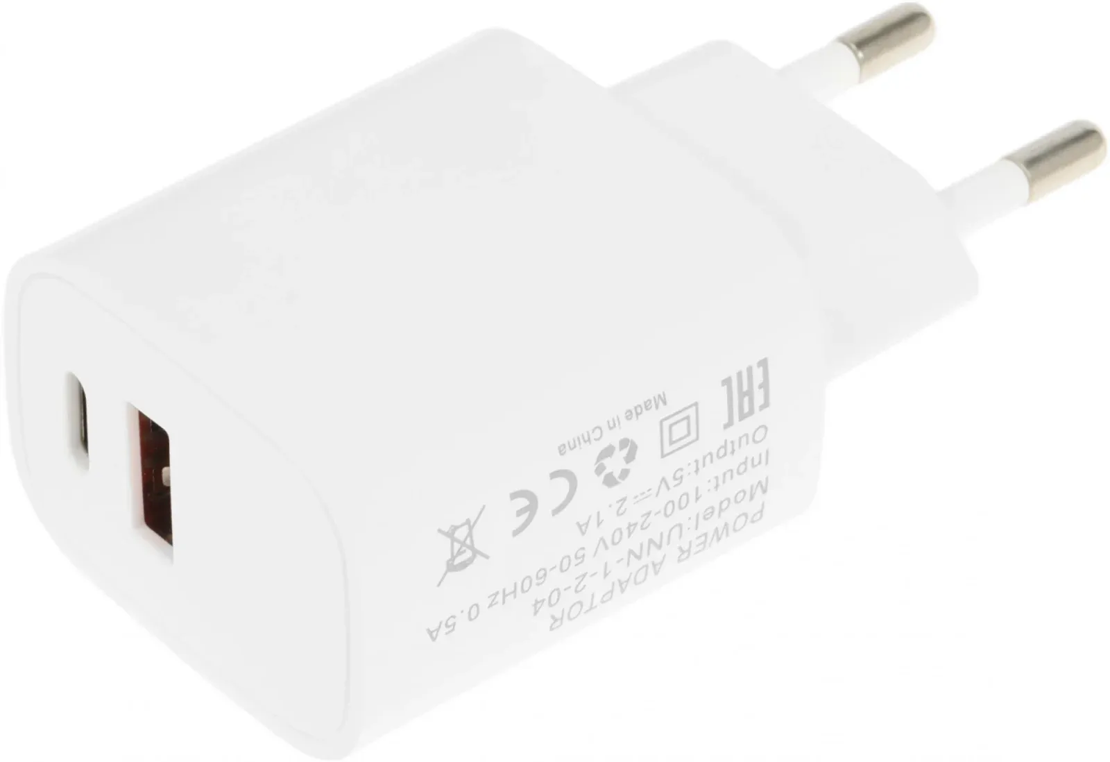 Сетевое зар./устр. Wiiix UNN-1-2-04-W 2.4A USB Type-C универсальное белый - фото 2